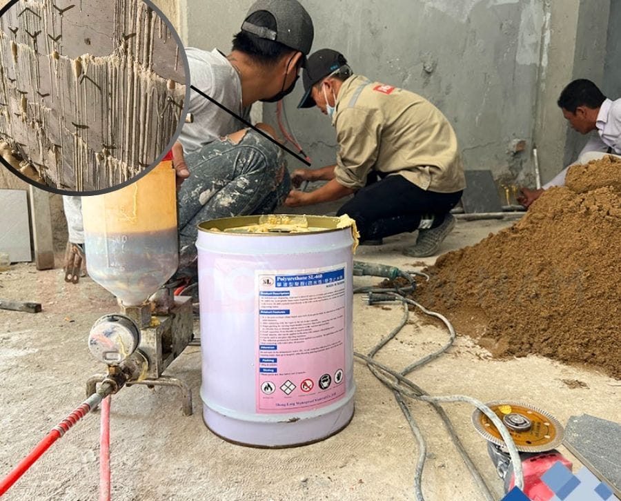 Quy trình bơm foam chống thấm