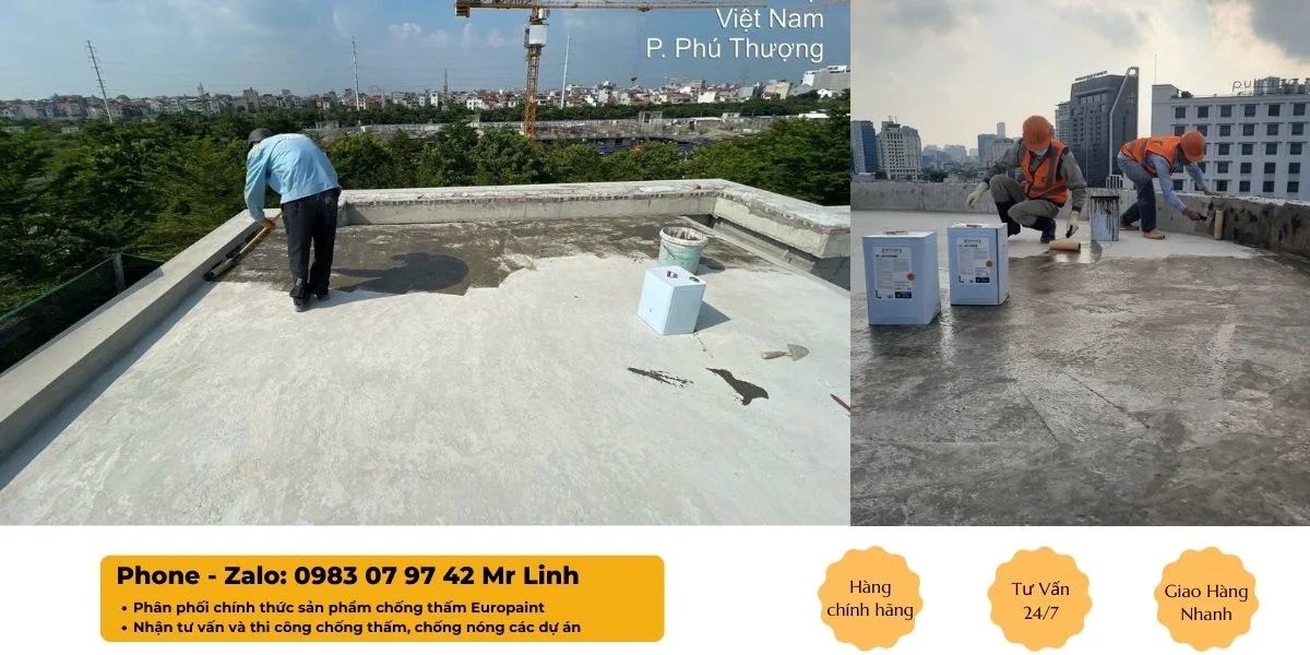 Hướng dẫn thi công chống thấm với Euro Polymers UP-100 Primer